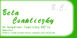 bela csapliczky business card